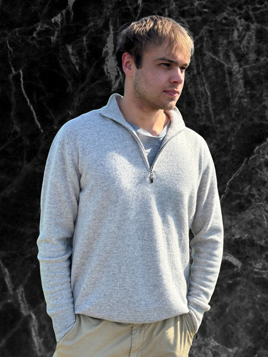 Grey zipper cashmere men - Creare Optimi