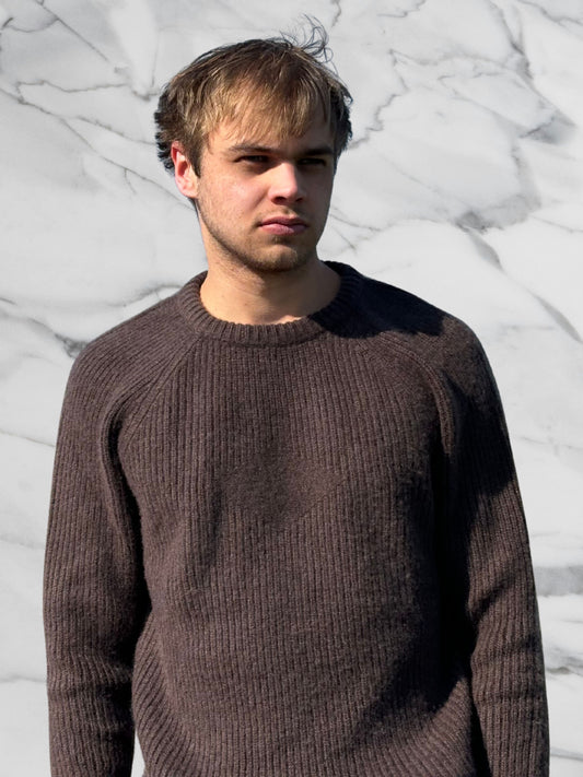 100% cashmere sweater brown for men - Creare Optimi